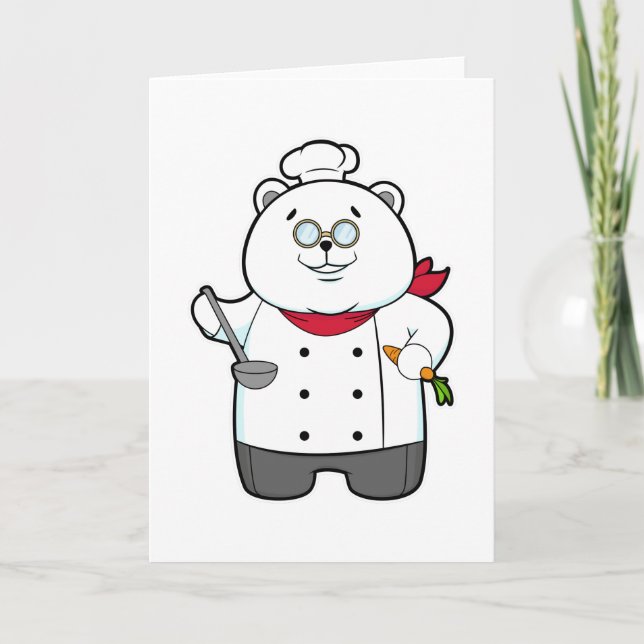 Carte Panda comme cuire avec la soupe à la louche et la  (Devant)