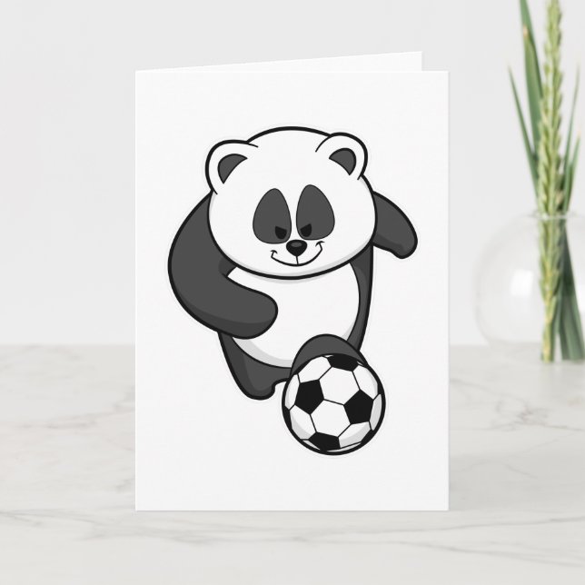 Carte Panda comme joueur de football à Soccer (Devant)