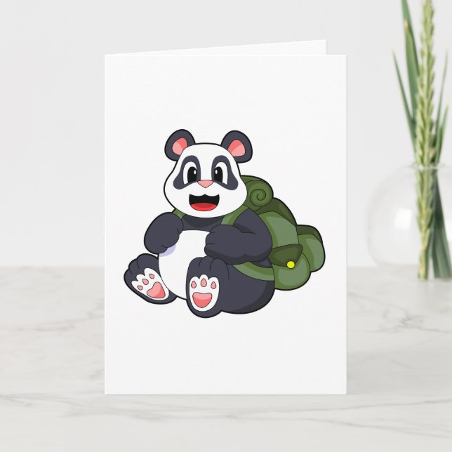 Carte Panda comme randonneur avec sac à dos (Devant)