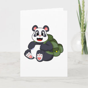 Carte Panda comme randonneur avec sac à dos