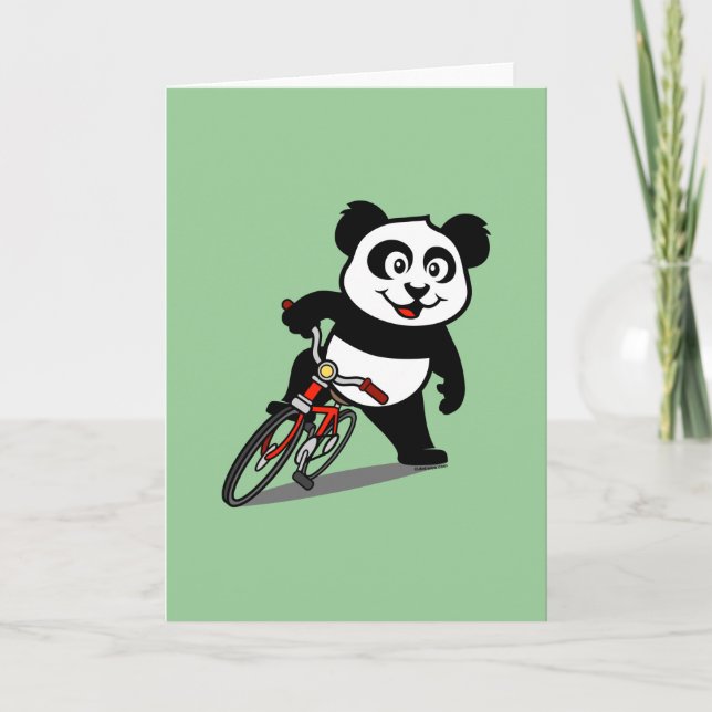 Carte Panda cyclable mignonne (Devant)