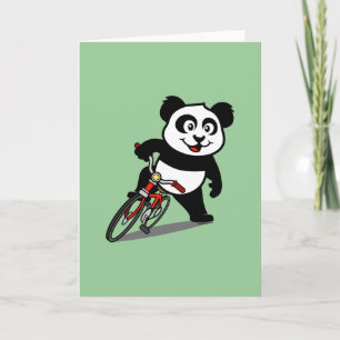 Carte Panda cyclable mignonne