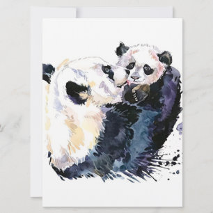 Carte Panda dans la forêt   Famille Panda