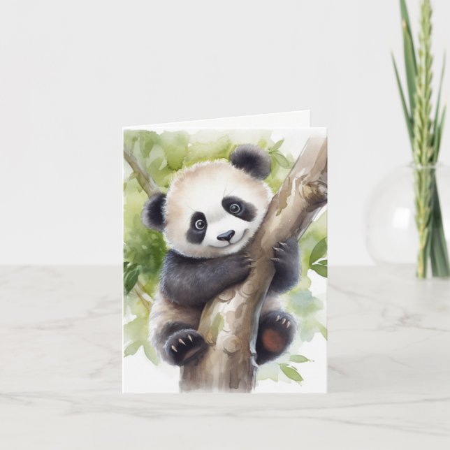 Carte Panda Dans L'Arbre Merci (Devant)