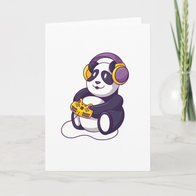 Carte Panda de jeu mignonne Gamer Design (Devant)