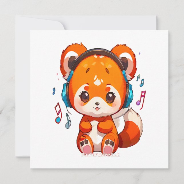 Carte Panda écoute Kpop Music (Devant)