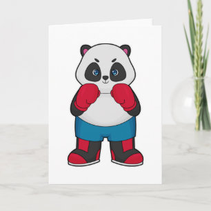 Carte Panda en boîte avec gants de boxe