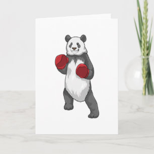 Carte Panda en boxeur avec gants de boxe
