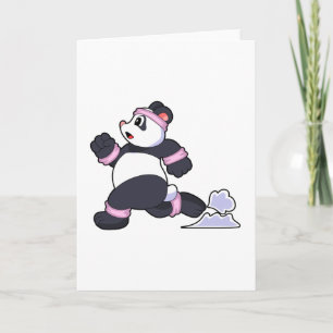 Carte Panda en coureur à la course