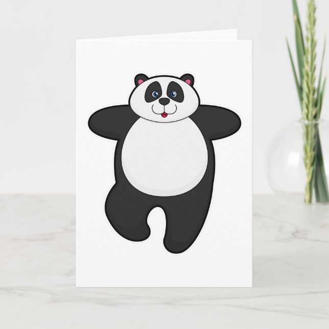 Carte Panda en exercice d'étirement yoga (Devant)