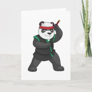 Carte Panda en ninja en costume