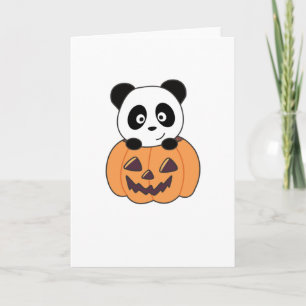 Carte Panda En Pandas Douces Citrouilles Bonne Halloween