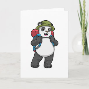 Carte Panda en randonneur avec sac à dos