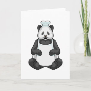 Carte Panda en tant que chef avec casquette Cuisine
