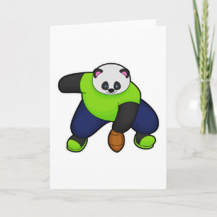 Carte Panda en tant que joueur de football avec ballon d