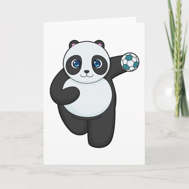 Carte Panda Handball player Handball (Devant)