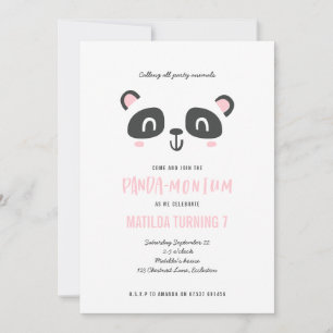 Carte Panda joli anniversaire coloré lumineux