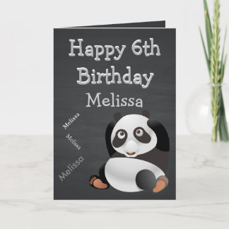 Carte Panda Nom personnalisé Tableau de bord de l'annive