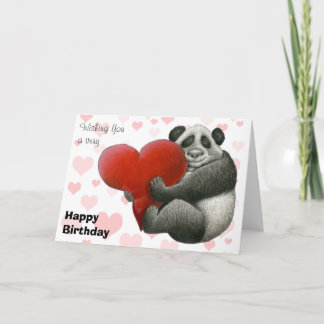 Carte Panda qui enlace un cœur