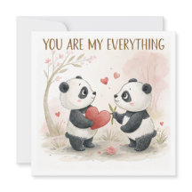 Carte Panda romantique