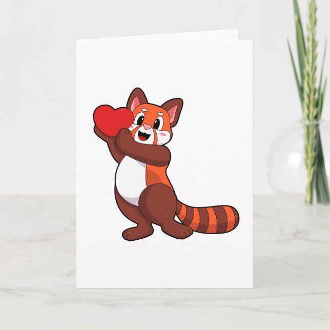 Carte Panda rouge à l'amour avec coeur.PNG (Devant)