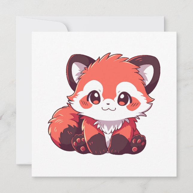 Carte panda rouge mignon (Devant)