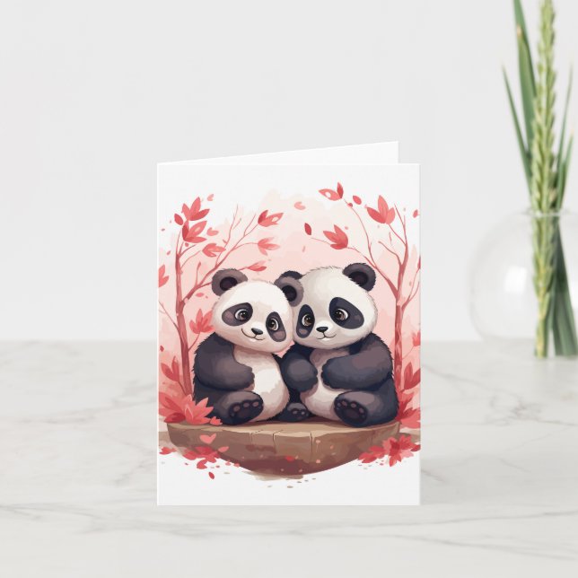 Carte Panda si heureux ensemble (Devant)