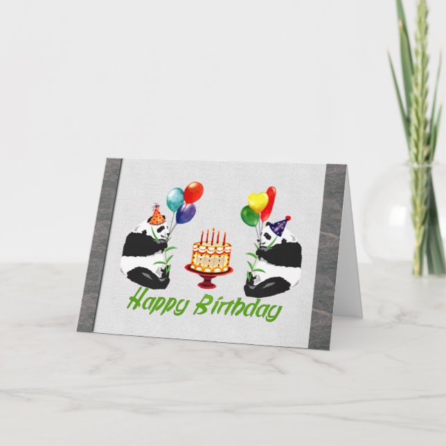 Carte Pandas d'anniversaire (Devant)