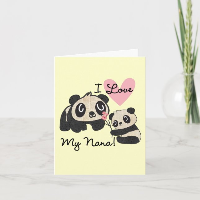 Carte Pandas I Love My Nana (Devant)
