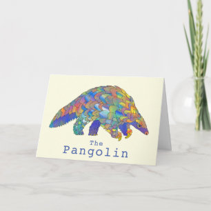 Carte Pangolin coloré En danger Activisme De L'Art Anima