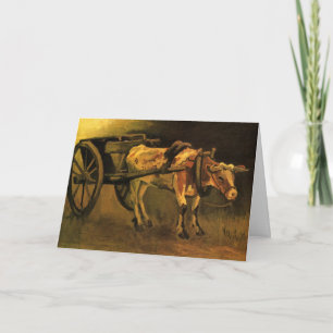 Carte Panier avec boeuf rouge et blanc par Vincent van G