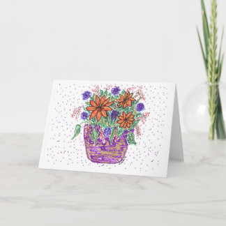 Carte Panier de fleur de ressort