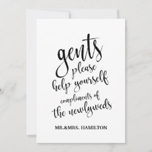 Carte Panier de salle de bain Gents Signal Mariage abord