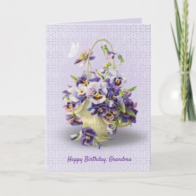 Carte panier de sansy sur l'oeillet pour l'anniversaire  (Devant)