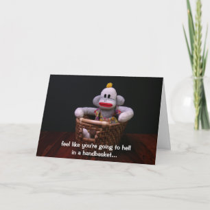 Carte Panier Singe d'anniversaire