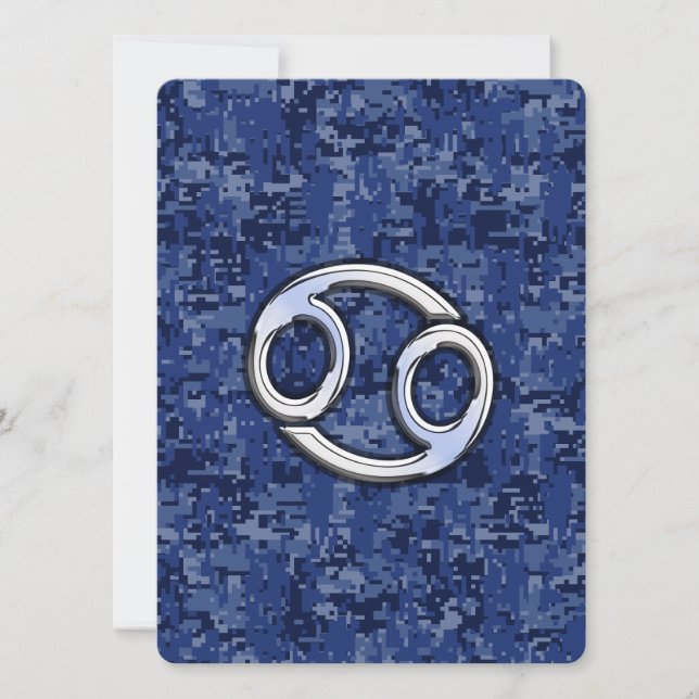 Carte Panneau cancéreux Zodiac sur Camo numérique bleu N (Devant)