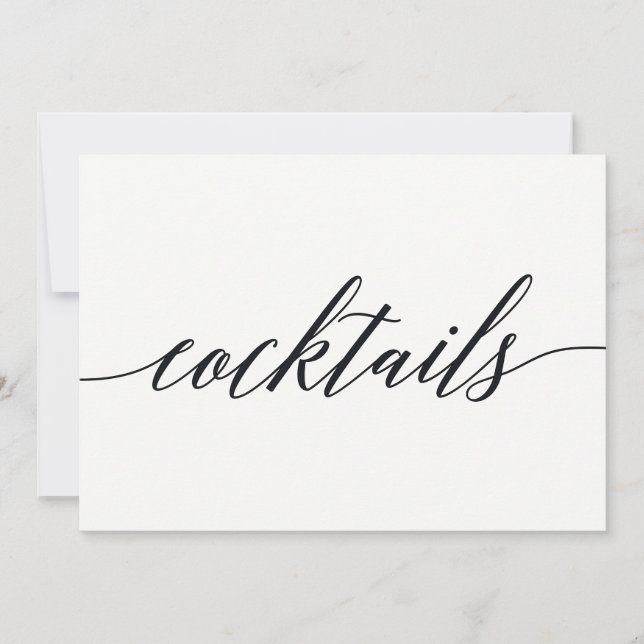 Carte Panneau cocktails - Script moderne (Devant)