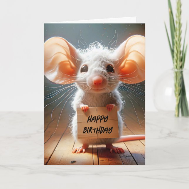 Carte Panneau d'anniversaire du carton de la souris (Devant)