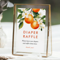 Panneau de Baby shower orange Little Cutie