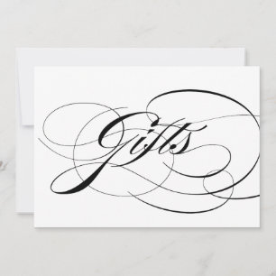 Carte Panneau de cadeaux de mariage à calligraphie éléga