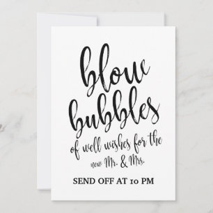 Carte Panneau de départ de bulles de mariage abordable