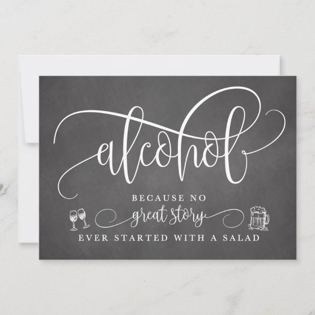 Carte Panneau de la barre d'alcool mariage (Devant)