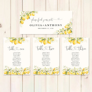 Carte Panneau de la table Mariage Citrus et verdure Citr