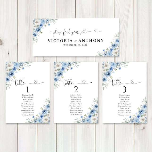 Carte Panneau de la tête du Mariage bleu Dusty (Créateur téléchargé)