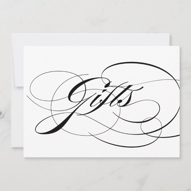 Carte Panneau de mariage à calligraphie élégante noire (Devant)