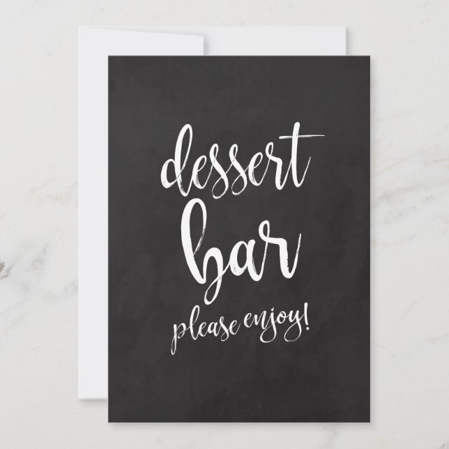 Carte Panneau de mariage à la craie abordable Bar à dess (Devant)