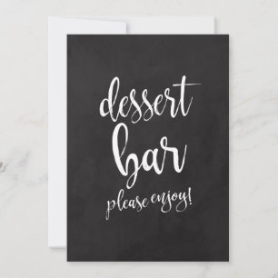 Carte Panneau de mariage à la craie abordable Bar à dess