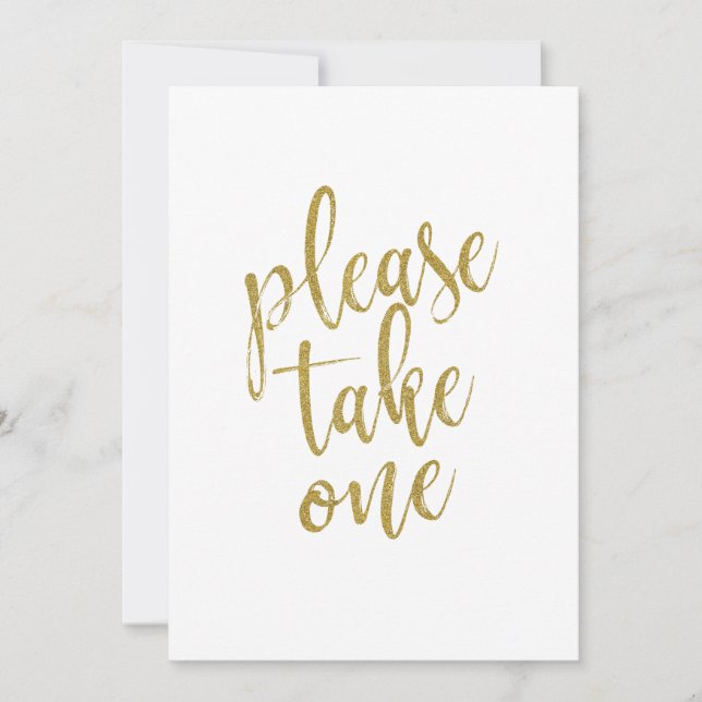Carte Panneau de Mariage Abordable en Or 'Veuillez En Pr (Devant)