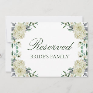 Carte Panneau de mariage floral à réservé avec écriture