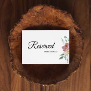Carte Panneau de mariage floral vintage rose mauve 'Rése